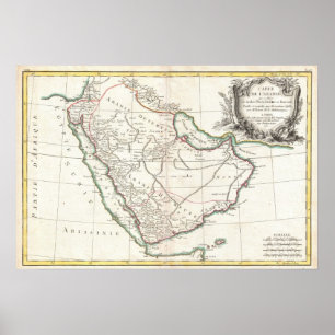  kaart van Saudi-Arabië (1771) Poster
