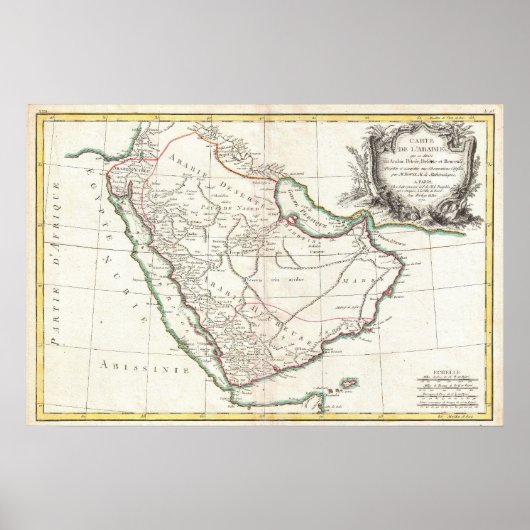  kaart van Saudi-Arabië (1771) Poster (Voorkant)