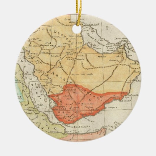  kaart van Saudi-Arabië (1780) Keramisch Ornament (Voorkant)
