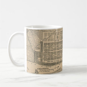 kaart van Savannah Georgia (1818) Koffiemok