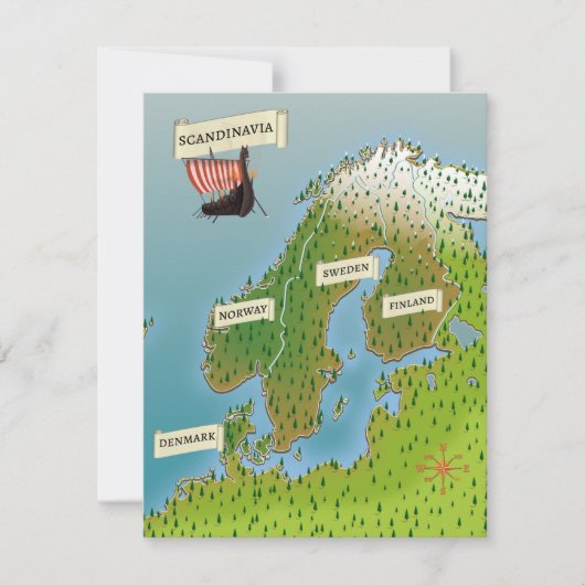Kaart van Scandinavië (Voorkant)