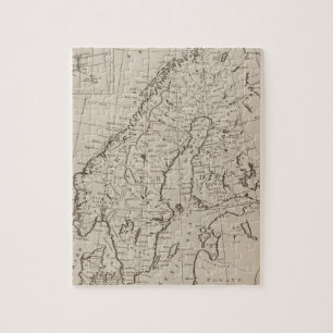 kaart van Scandinavië (1800) Legpuzzel