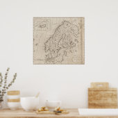  kaart van Scandinavië (1800) Poster (Keuken)