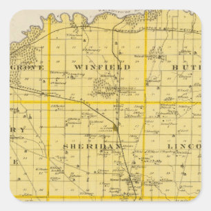 Kaart van Scott County, staat Iowa Vierkante Sticker