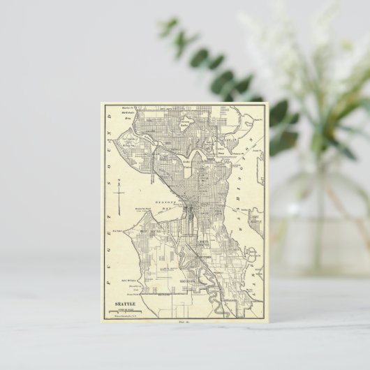  kaart van Seattle (1914) (Staand voorkant)