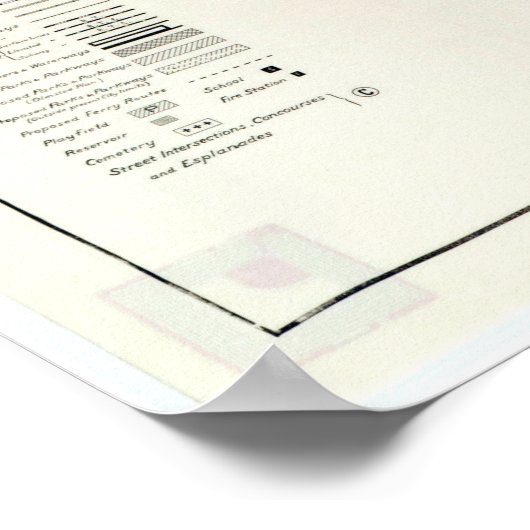  kaart van Seattle Washington Poster (Hoek)