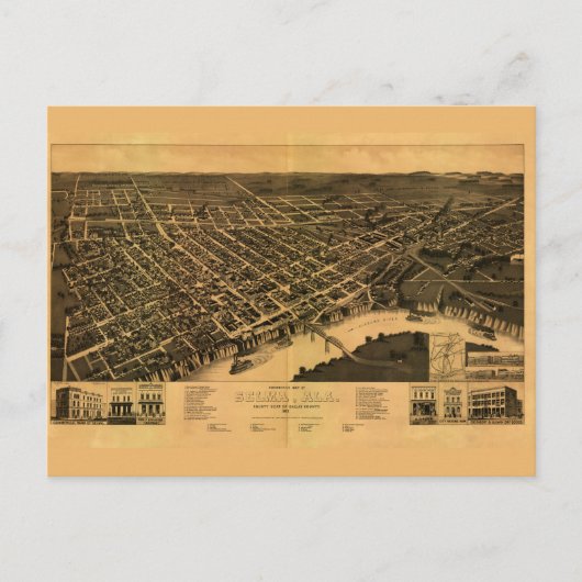  kaart van Selma, Alabama (1887) (Voorkant)