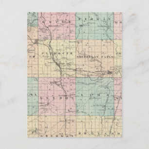 Kaart van Sheboygan County, staat Wisconsin