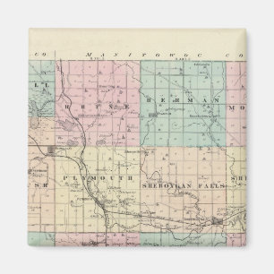 Kaart van Sheboygan County, staat Wisconsin Magneet