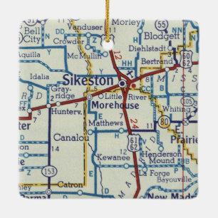 kaart van Sikeston MO Keramisch Ornament