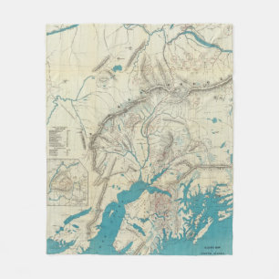 Kaart van Slapem van Central Alaska Fleece Deken
