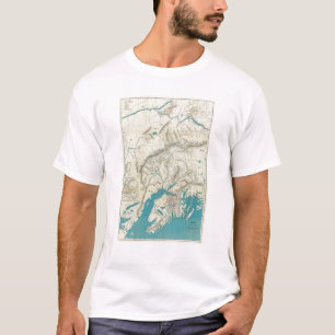 Kaart van Slapem van Central Alaska T-shirt