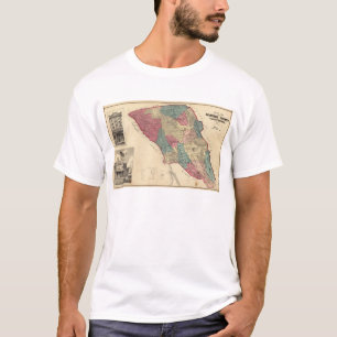 Kaart van Sonoma County California T-shirt