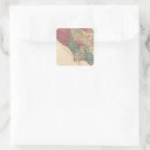 Kaart van Sonoma County California Vierkante Sticker (Tas)