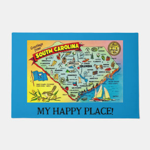 Kaart van South Carolina 24x36 Deurmat