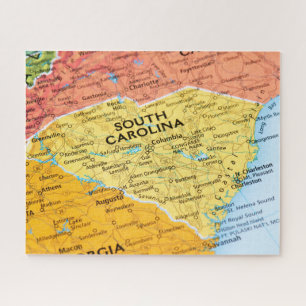 Kaart van South Carolina Legpuzzel