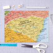 Kaart van South Carolina Tissuepapier (Craft)