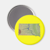 Kaart van South Dakota Magnet Magneet (Voorkant / Achterkant)