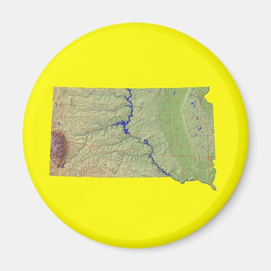Kaart van South Dakota Magnet Magneet (Voorkant)