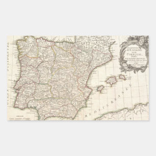  kaart van Spanje (1775) Rechthoekige Sticker