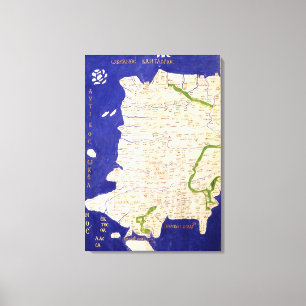 Kaart van Spanje en Portugal, van "Geographia" Canvas Afdruk