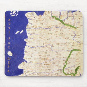 Kaart van Spanje en Portugal, van "Geographia" Muismat