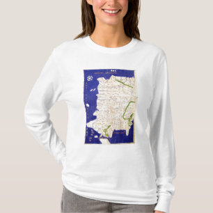 Kaart van Spanje en Portugal, van "Geographia" T-shirt