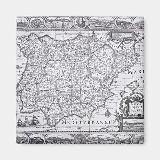 Kaart van Spanje Magneet (Voorkant)