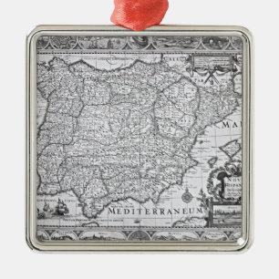Kaart van Spanje Metalen Ornament