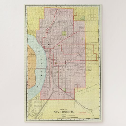  kaart van St Joseph Missouri (1897) Legpuzzel (Verticaal)