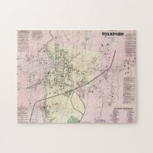 kaart van Stamford CT (1867) Legpuzzel