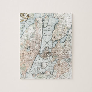 kaart van Stockholm (1733) Legpuzzel