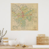 kaart van Syracuse NY (1918) Poster (Keuken)