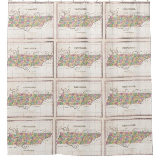kaart van Tennessee (1827) Douchegordijn (Voorkant)