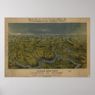  kaart van Tennessee & Kentucky (1862) Poster