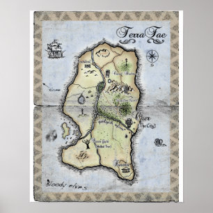 Kaart van TerraFae Poster