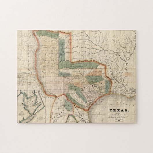 kaart van Texas (1835) Legpuzzel (Horizontaal)