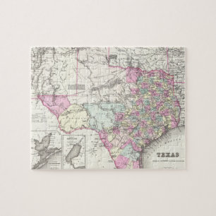 kaart van Texas (1855) Legpuzzel