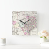 kaart van Texas (1855) Vierkante Klok (Huis)