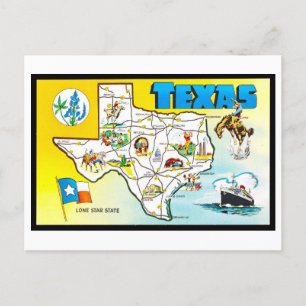  kaart van Texas Briefkaart
