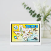  kaart van Texas Briefkaart (Staand voorkant)