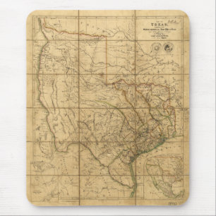 Kaart van Texas door John Arrowsmith (1841) Muismat