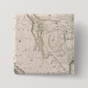 Kaart van Texas en de buurlanden Vierkante Button 5,1 Cm