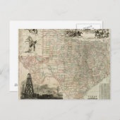 Kaart van Texas met County Borders (Voorkant / Achterkant)