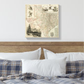 Kaart van Texas met County Borders Canvas Afdruk (Insitu (Slaapkamer))