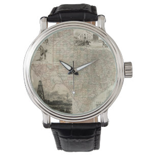 Kaart van Texas met County Borders Horloge
