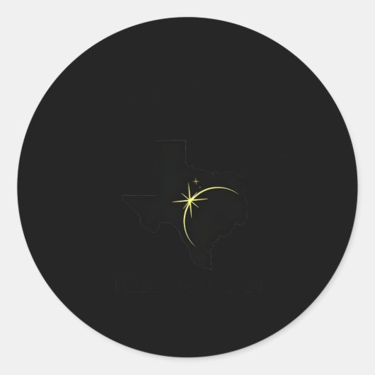 Kaart van Texas Path of Totality 04.08.2024 Totaal Ronde Sticker (Voorkant)