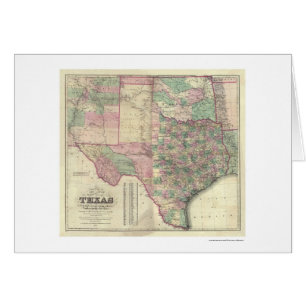 Kaart van Texas Territory door Colton 1872