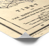  kaart van Tibet (1906) Poster (Hoek)