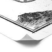  kaart van Tokio Japan (1752) BW Poster (Hoek)